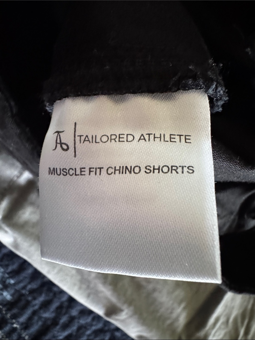 Men's Tailored Athlete Flat Front Chino Shorts in Black and Light Grayish Tan - Picture 7 of 11